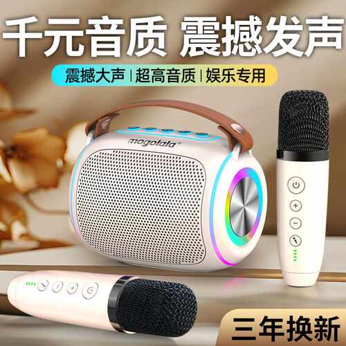 麦克风话筒音响一体唱歌家庭ktv家用充电k歌音响儿童蓝牙无线全套 - 图2