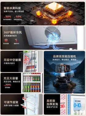 展示柜冷藏保鲜柜白色饮料柜商用风冷超市便利店冰柜酒水柜啤酒柜