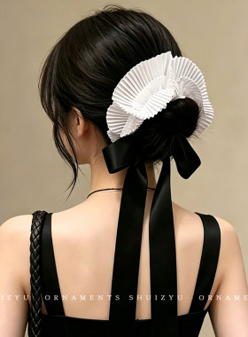 蝴蝶结飘带发圈女2026新款高级感丸子头发绳扎头发头绳高弹力皮筋