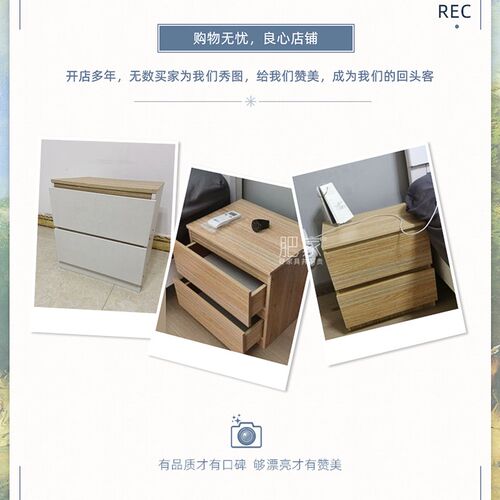客厅沙发旁小柜子白色原木色窄缝床头柜极简风床边柜抽屉柜WW186 - 图1