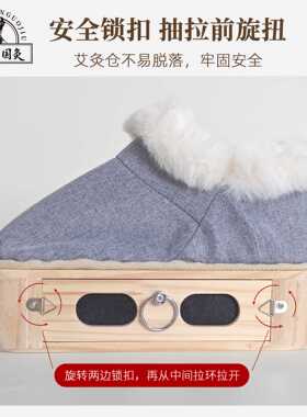 可以行走的实木足部艾灸鞋暖脚足灸仪家用艾灸居家足底艾灸养生鞋