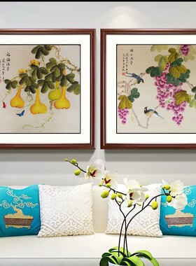 四尺斗方工笔花鸟国画凌雪手绘客厅餐厅卧室玄关走廊电视背景挂画