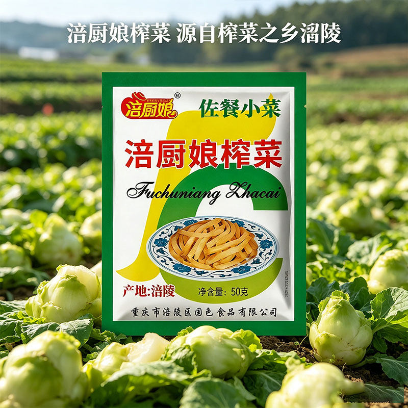 涪厨娘榨菜丝清淡不辣袋装佐餐小菜重庆特产开胃下饭菜咸菜50g