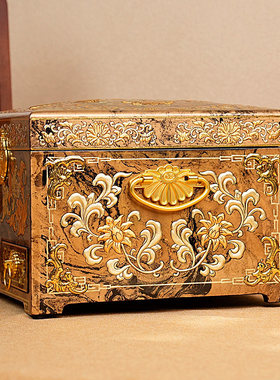 永隆号平遥推光漆器金变吉祥八宝柜闺蜜结婚礼物非遗产品23cm