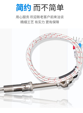 压簧式热电偶K型E线测温仪探头温度传感器快速测温感温高温感应针