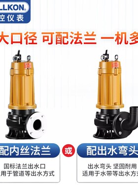 丰控潜水泵220v高扬程家用小型不锈钢自吸无堵塞排污泵380v化粪池