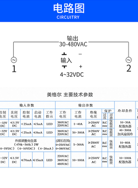 SSR美格尔工业级固态继电器模块120A直流控交流220V MGR-H3120Z
