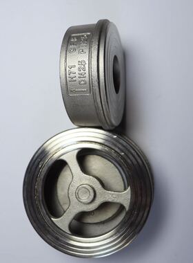 H71W304不锈钢对夹式止回阀pn25硬密封四氟水泵用单向阀DN4050