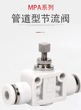 气动LSA/PA节流阀调速阀管道型气缸4/5/6/8mm可调节快速快插接头