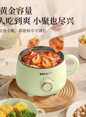电煮锅多功能家用电热蒸煮饭一体电炒锅学生宿舍煮面小电锅电火锅