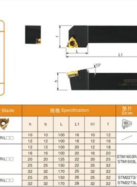 SER/L1212/1616/2020/2525/3232/H11/H16/K16 数控外螺纹车刀杆