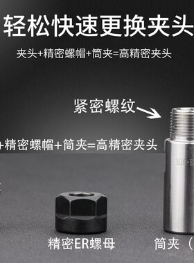 加工中心台钻钻床B16/B18/JT6转ER弹簧夹头代替钻夹头高精度夹头