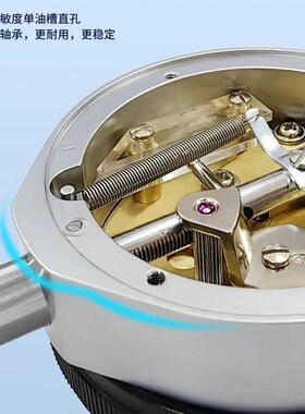 桂林量具百分表0-10mm德标款DIN878精准耐用0.01桃型表体红宝石