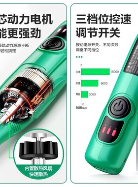 调速锂电电磨机电钻小型手持抛光打磨神器玉石木雕核雕刻电动工具
