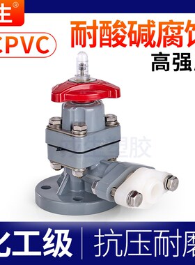 戎生CPVC液面计拷克 PVC双法兰考克液位计 塑料角阀耐腐蚀酸碱管