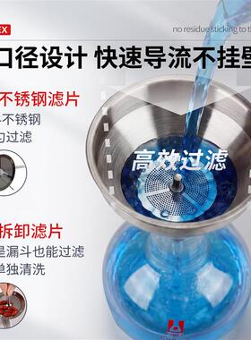 不锈钢漏斗尼龙滤网耐高低温pp材质食品级专业工厂304不锈钢漏料
