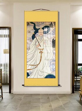 胡天龙画像胡四太爷卷轴挂画胡家教主东北出马客厅堂口供奉装饰画