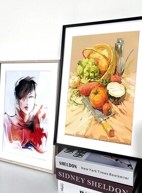 4K8开素描纸裱框铝合金画框美院学生水彩水粉画相框挂墙空白外框