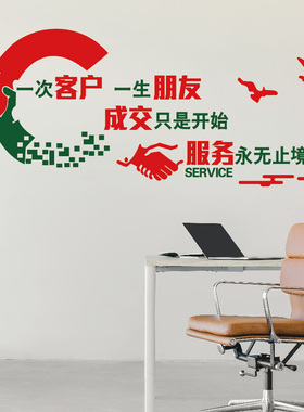 公司行业装饰布置墙贴服务标语贴画营销团队创意励志文案墙壁贴纸