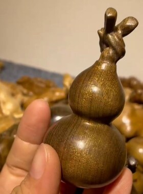 金丝楠龙头葫芦福禄木雕车挂饰创意家居天然材质原木小摆件手把件