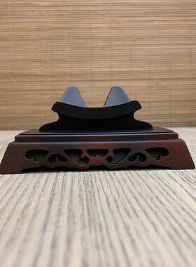 镂空纹底座通用仿实木摆件托架石头奇石底座树脂摆放托盘艺术创意
