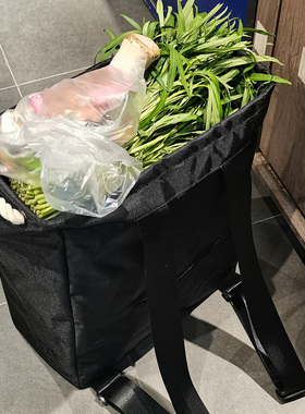 手风琴扫货背包购物置物背篼买菜家用背筐可折叠多功能背篓