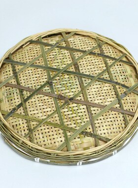 竹筛子竹盘特色手工竹编篮子果盘餐厅农家乐餐盘串串托盘篮子晾晒