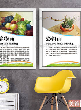 美术室画廊装饰画墙贴文化墙画班级布置标语艺术教室画室走廊挂画