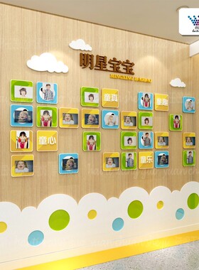 团队风采幼儿园笑脸教师展示墙师资简介活动照片作品公告