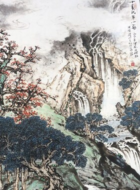 关山月 九十年代第一春 横幅巨幅装饰画客厅大堂酒店中式山水画