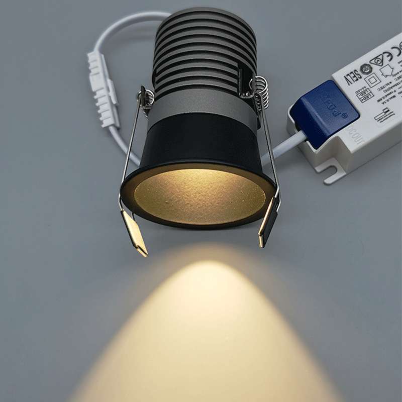 Deep cup anti-glare COB spotlight opening 55 Cre core bedside background wall washing 7W12W black downlight