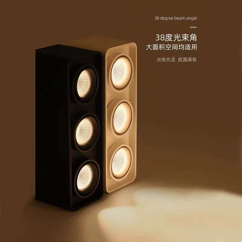 Surface-mounted square spotlight double-headed bold light led spotlight double-head downlight aisle no main light lighting round corner light