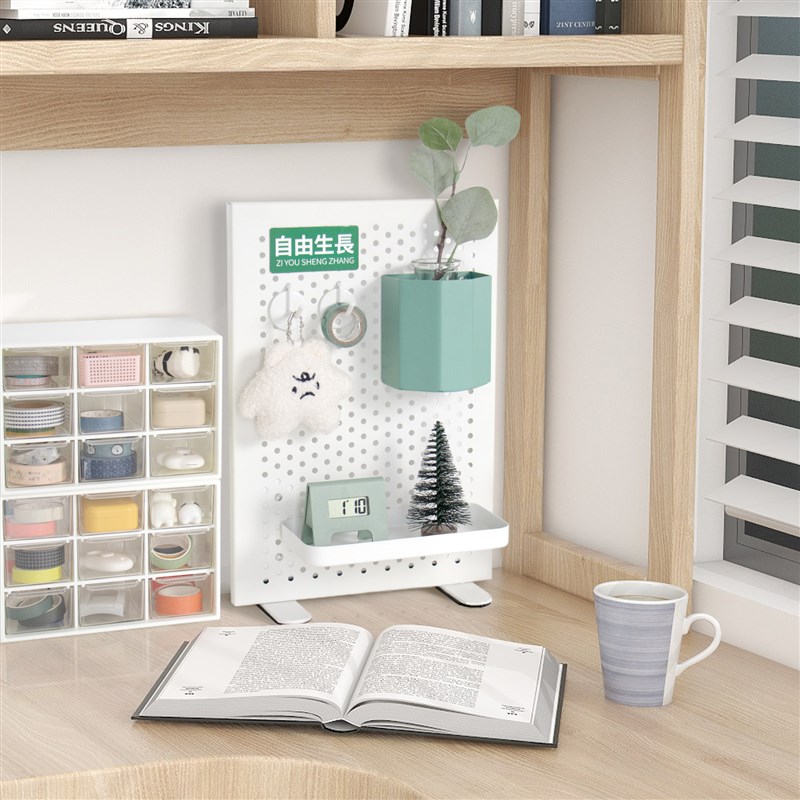 Weimojishe Iron Desktop Perforated Board Storage Rack Free of Punching Decorative Rack Vertical Office Desk Storage Rack