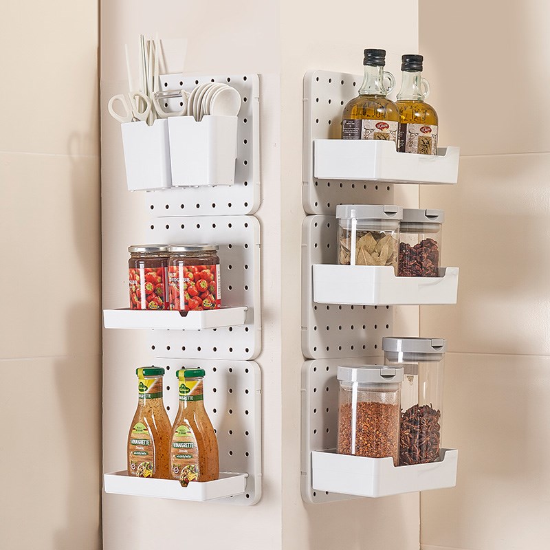 Round hole hole board accessories wall-mounted storage rack without punching parts display decorative hook storage box clip