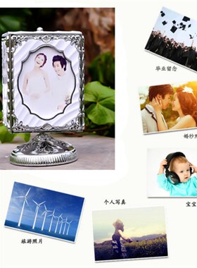 婚纱照毕业创意定制照片音乐盒相框架摆台相册结婚摆件卧室装饰品