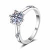 925 silver plated 18K gold moissanite diamond ring can be engraved