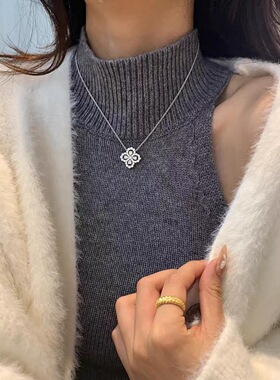 S925镀18K金四叶草女款项链
