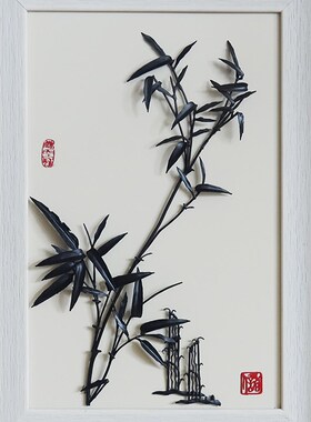芜湖铁画纯手工金属铁工艺 梅花竹子兰草装饰挂画艺术品 储氏铁画