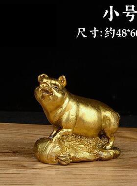 寅亥堂黄铜猪摆件大小号翻模铸铜工艺品家里玄关窗台阳台桌子摆放