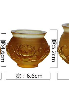 禅悦佛艺 古法 琉璃莲花贡杯 净水杯 佛具圣水杯 贡水杯 家用摆件