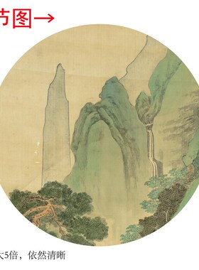 张大千《李检法定林萧散图》客厅书房茶室装饰画玄关山水高清挂画
