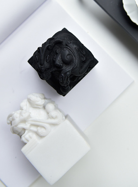 禅意新中式树脂白色玉璧摆件现代简约样板间客厅酒柜玄关桌面装饰