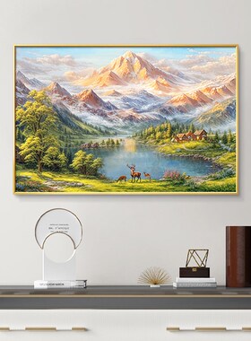 餐厅装饰画2026年新款轻奢高级感饭厅背景墙装饰画客厅挂画聚宝盆