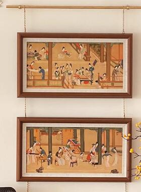 法式复古黄铜挂画器 装饰用挂画轨道 油画吊挂链条 室内挂画配件