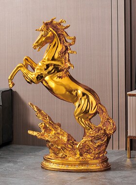 金马摆件落地招财公司开业乔迁礼品办公室酒店客厅玄关中式装饰品