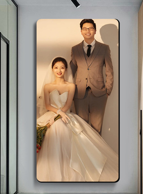 时光有约婚纱照玄关画照片定制竖宫格影楼高端结婚照相框放大挂墙