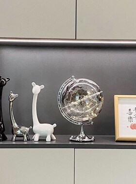 轻奢透明地球仪摆件家居客厅酒柜电视柜装饰品创意办公室书桌摆设