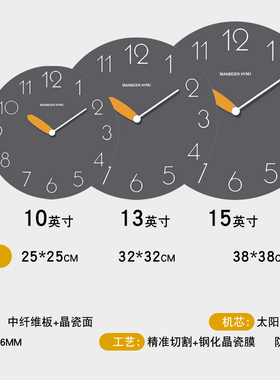 灰色现代客厅静音抽象简约钟表个性极简北欧挂钟艺术家用时钟挂墙