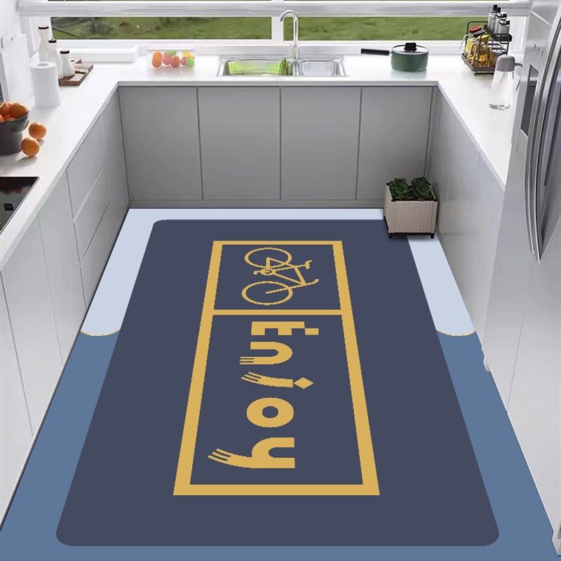 Diatom mud household kitchen floor mat, non-slip, anti-oil, wipeable and wash-free carpet, new dirt-resistant and water-absorbent special thickened mat