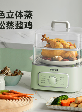 电蒸锅家用炖蒸煮一体锅小型多功能电蒸笼三层大容量不锈钢电热锅